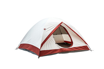 a white and red tent