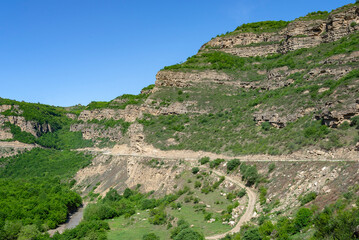 Naklejka premium Road in the mountains of Kabardino-Balkaria, Russia