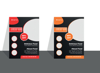 Unique mordern food flyer design in vector and rgb color