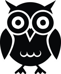 Owl silhouette vector style with black and white background