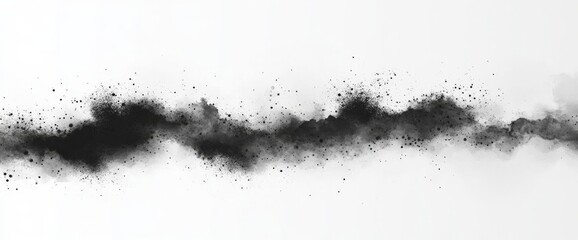 Fototapeta premium Abstract Black Dust Particles on White Background