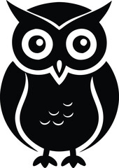 Owl silhouette vector style with black and white background