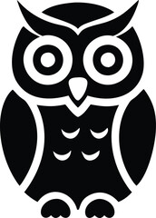 Owl silhouette vector style with black and white background