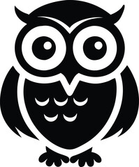 Owl silhouette vector style with black and white background