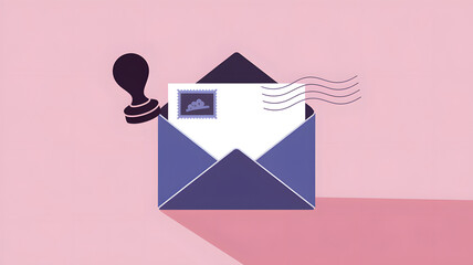 A stamp in a letter corner.