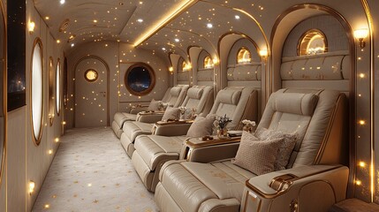 Luxurious Cinema Space with Plush Seating and Soft Lighting