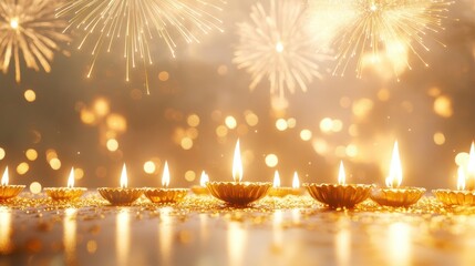 Banner design for diwali festival and podium,Diwali light decoration candle with fireworks,Stage,Product display Showcase design sparkle background,Deepavali,Dipavali,3D podium illustration.