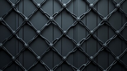Fototapeta premium Dark metal grid creating a diamond pattern on a textured surface
