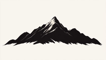Naklejka premium Majestic Mountain Range Silhouette Art