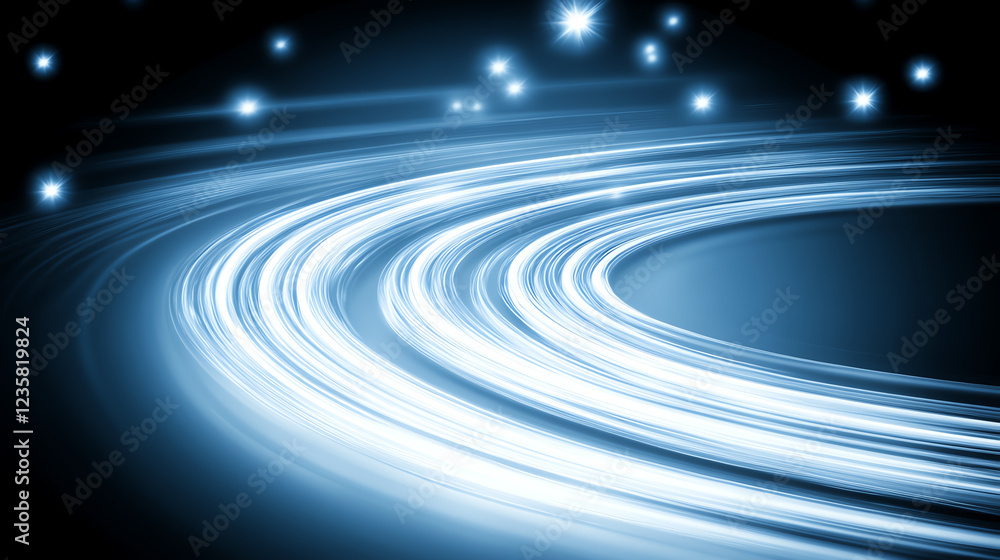Wall mural abstract light trails create a dynamic and futuristic scene, perfect for designs related to technolo