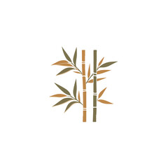 Bamboo branches and leaves Realistic bamboo sticks. colorful and black and white tree branch and stems with leaves isolated decorative closeup elements, vector and east forest trees Art & Illustration