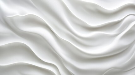 Obraz premium Minimalistic abstract background with white 3D waves terrain. Geometric landscape banner with white glossy soft wavy embossed texture isolated on white background. Design for wedding, modern IT, ads.