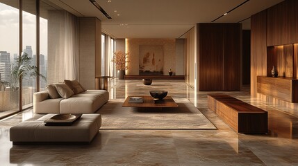 Fototapeta premium Modern Sleek Luxurious Interior Space Design
