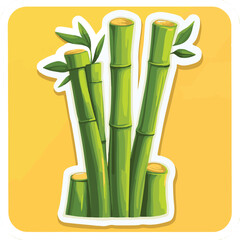 Obraz premium Bamboo branches and leaves Realistic bamboo sticks. colorful and black and white tree branch and stems with leaves isolated decorative closeup elements, vector and east forest trees Art & Illustration