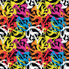 Bright abstract geometric seamless pattern in graffiti style. Quality vector illustration for your design (13).eps