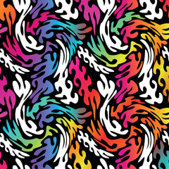 Bright abstract geometric seamless pattern in graffiti style. Quality vector illustration for your design (35).eps
