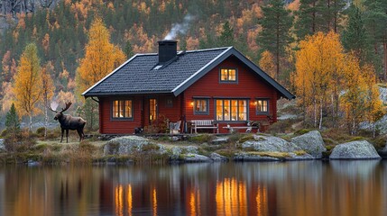 Cozy Swedish Villa in Autumn Forest Setting