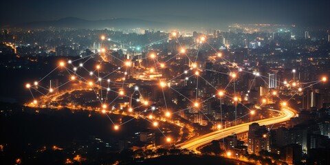 Obraz premium night view of the city