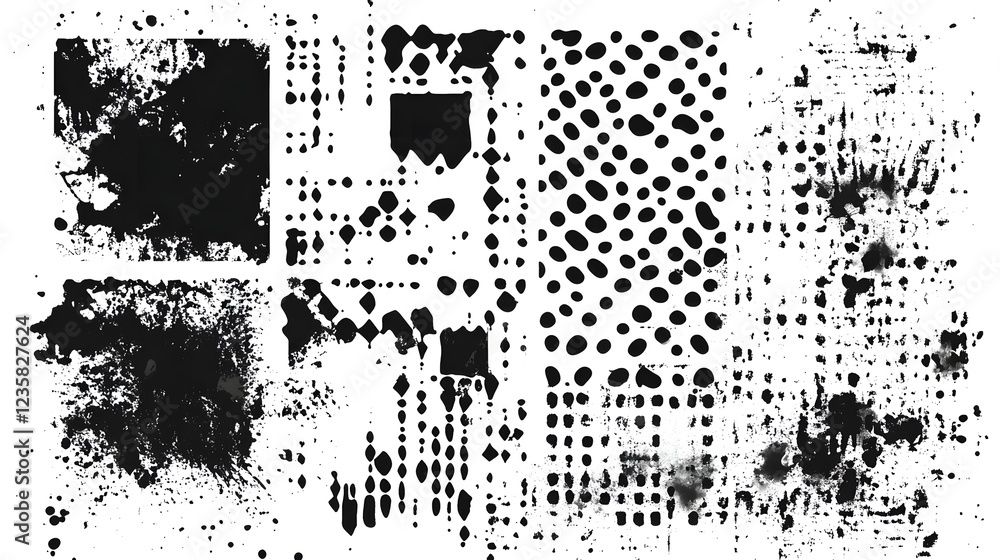 Aufkleber abstract grunge splash ink blot texture expressionistic background design