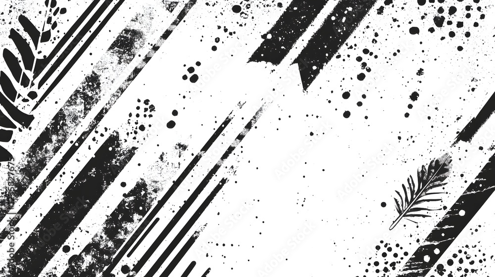 Poster abstract grunge splash texture overlaid with geometric shapes and patterns