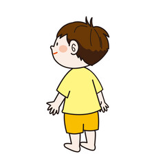 立っている男の子　横向き