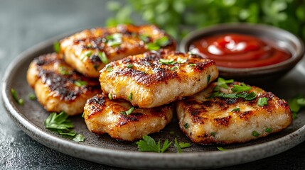 Crispy Nuggets Elegantly Served with Sauce