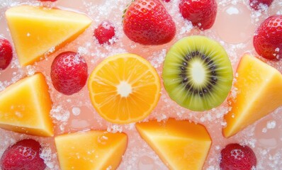 Colorful assortment of fresh fruits.