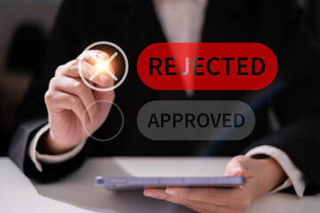 Businessman rejected document business contract failure decision finance problem concept