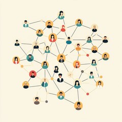 Obraz premium Network illustration showing interconnected people