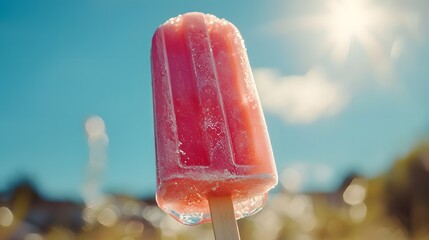 a orange popsicle melting in the sun