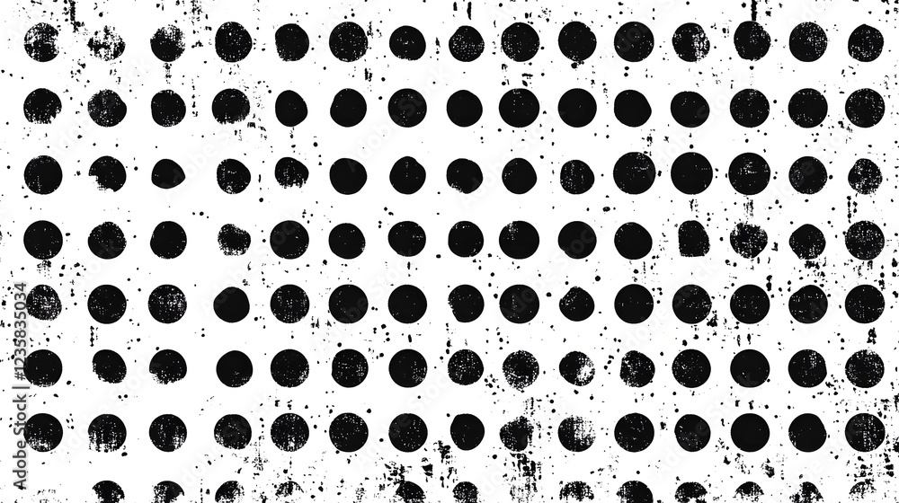 Aufkleber Bold Monochrome Circle Dot Repeating Abstract Pattern Backdrop