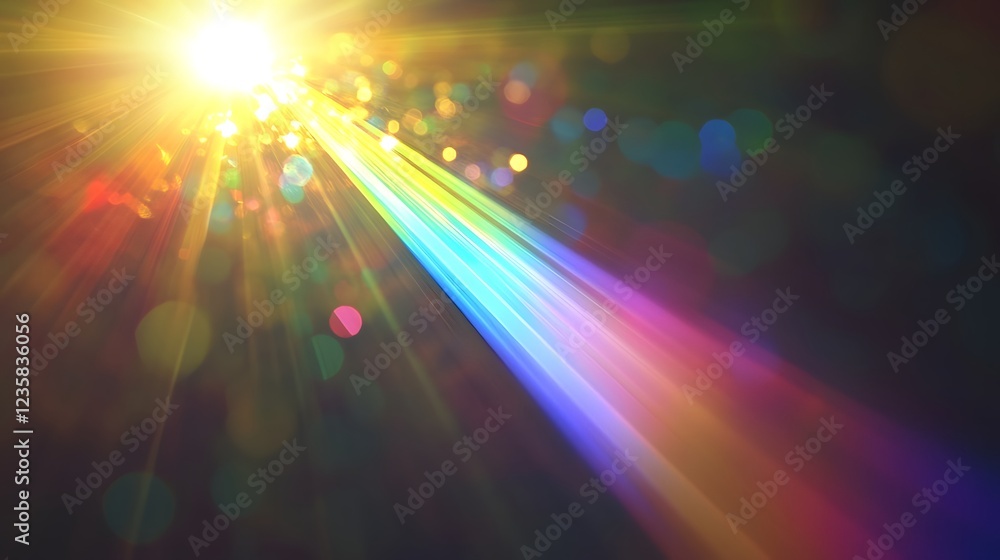 Aufkleber Burst of radiant luminous celestial beams in a prismatic spectrum of vibrant shimmering colors  Ethereal otherworldly light rays emanating with divine transcendent energy and brilliance
