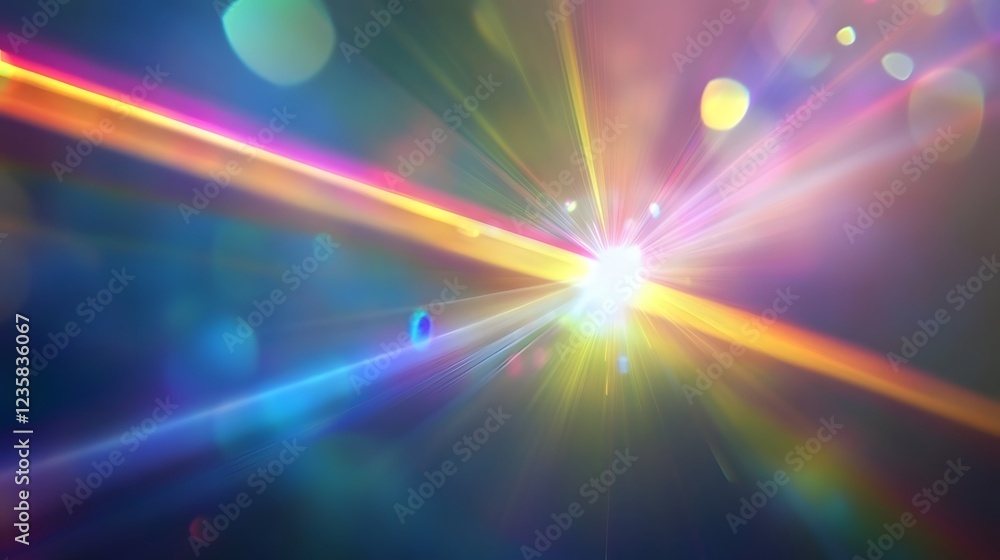 Fototapete bursting spectrum of luminous energy and radiant beams of light in a vibrant abstract and dynamic di