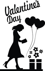 Romantic Happy Valentine's Day Silhouette 