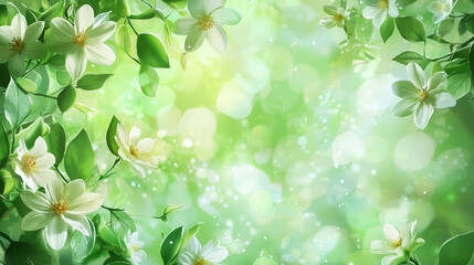summer floral green background