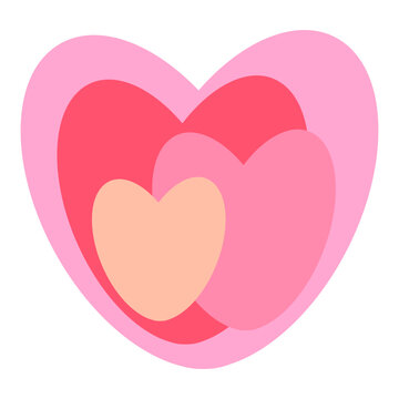 Heart icon for Valentine's Day. Valentine card consists of several smaller hearts. Design for greetings, fashion, advertising, banners, invitations.