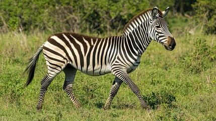 Obraz premium Zebra running in the african savanna wildlife