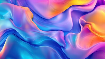 Fototapeta premium Vivid swirls of blue, purple, and orange flow together in a mesmerizing display. The smooth transitions create a sense of depth and movement, inspiring artistic expression