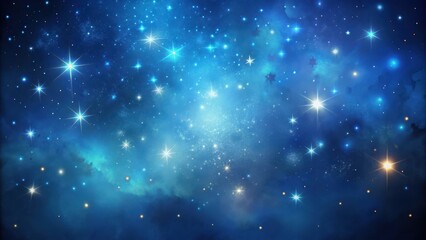 Fototapeta premium Dark blue abstract gradient with subtle wisps of cirrus clouds and delicate stars scattered across the canvas, cosmic, soothing colors