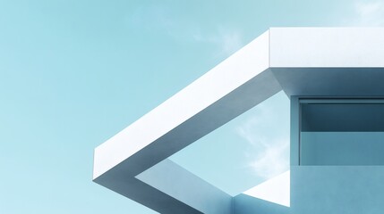 Fototapeta premium Minimalist Modern Architecture Against Blue Sky
