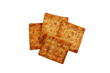 Salty crackers shredded meat flavor isolated on white background 
