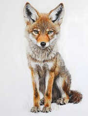 Fototapeta premium coyote_pup_on_white_background