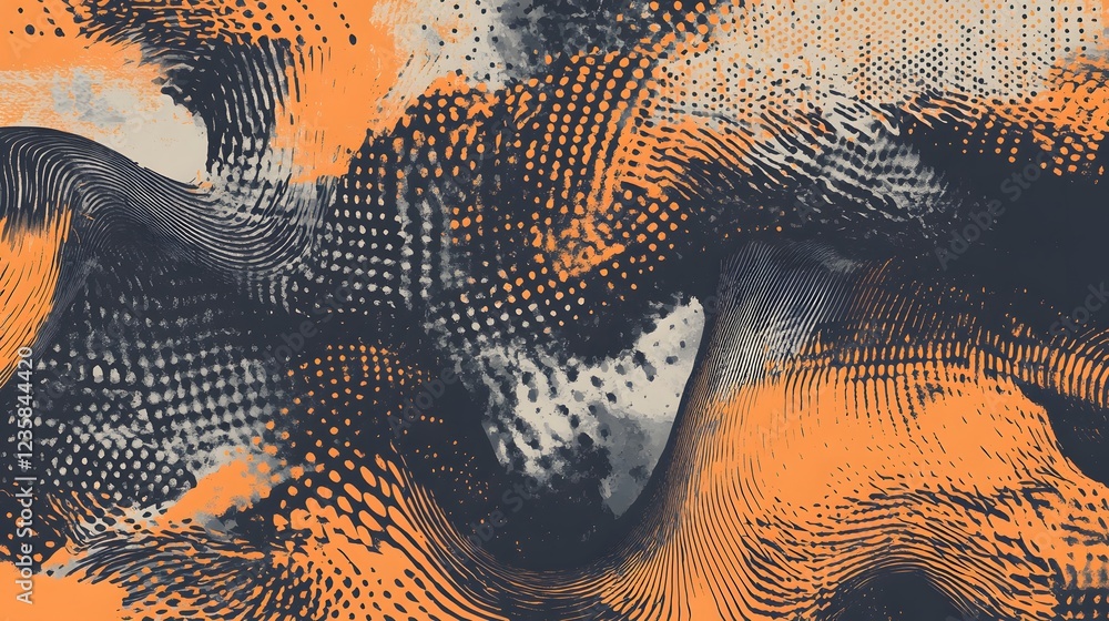 Poster captivating abstract fluid motion artwork with vibrant chromatic swirls and organic transformative p
