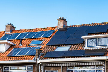 Solar Panel House Roof Generator Energy The Hague Netherlands Blue Sky Sun