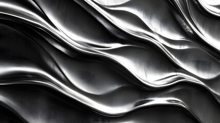 Obraz premium Captivating abstract monochrome wave sculpture with flowing metallic texture creating a sense of dynamic elegance sophistication and expression