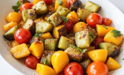 Colorful medley of roasted vegetables