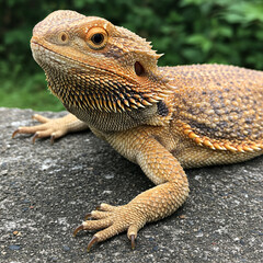 Obraz premium Amazing Bearded Dragon Lizard Close Up Photo