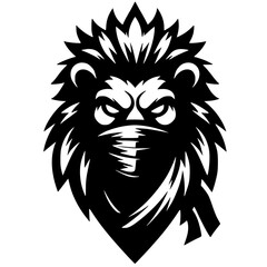 Lion ninja silhouette