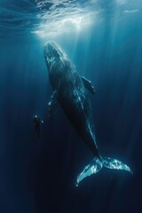 Fototapeta premium Whales in the sea