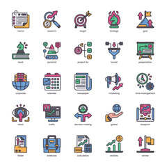 Obraz premium Corporate Strategy Icon pack for your website, mobile, presentation, and logo design. Corporate Strategy Icon filled color design. Vector graphics illustration and editable stroke.